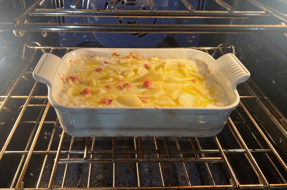 Baking scalloped potatoes uncovered