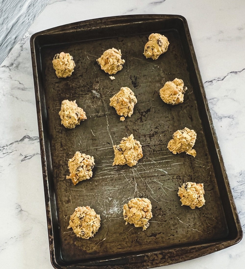 Oatmeal Cookies on baking sheet