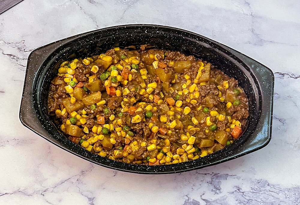 Hamburger Hotdish in pan