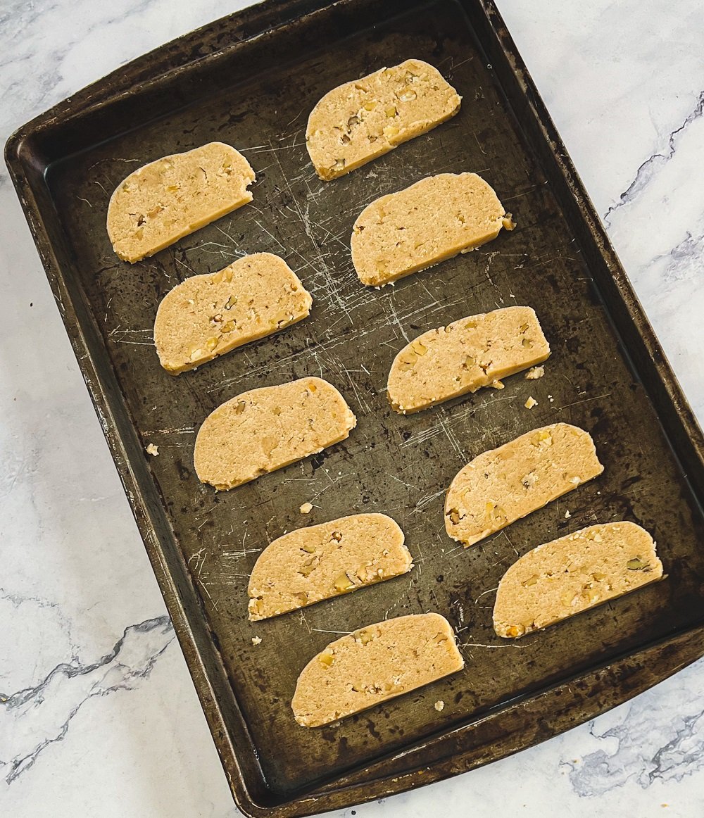 Icebox Cookies on pan