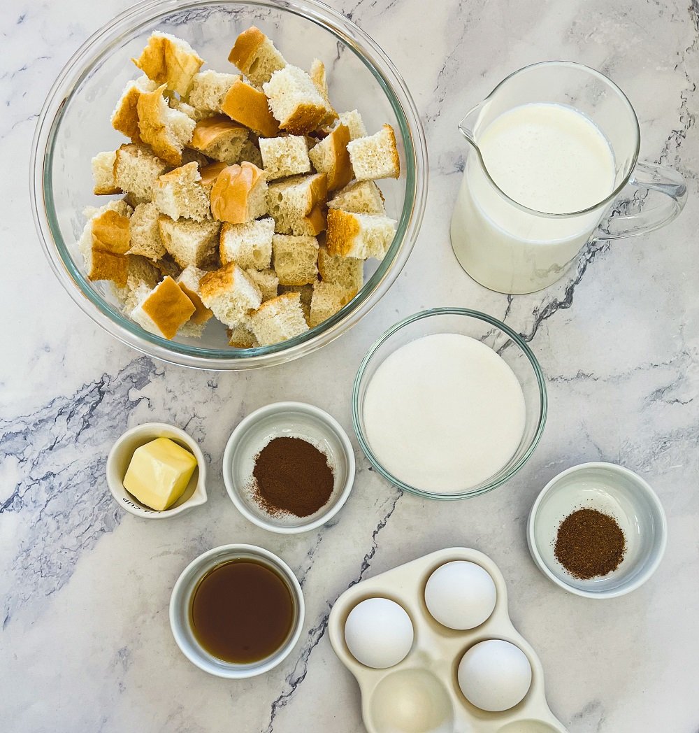 Bread pudding ingredients