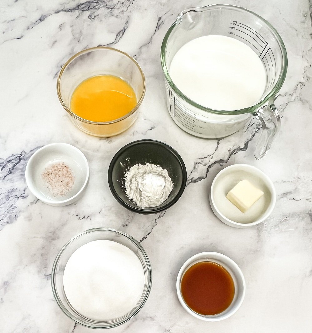 Vanilla pudding ingredients