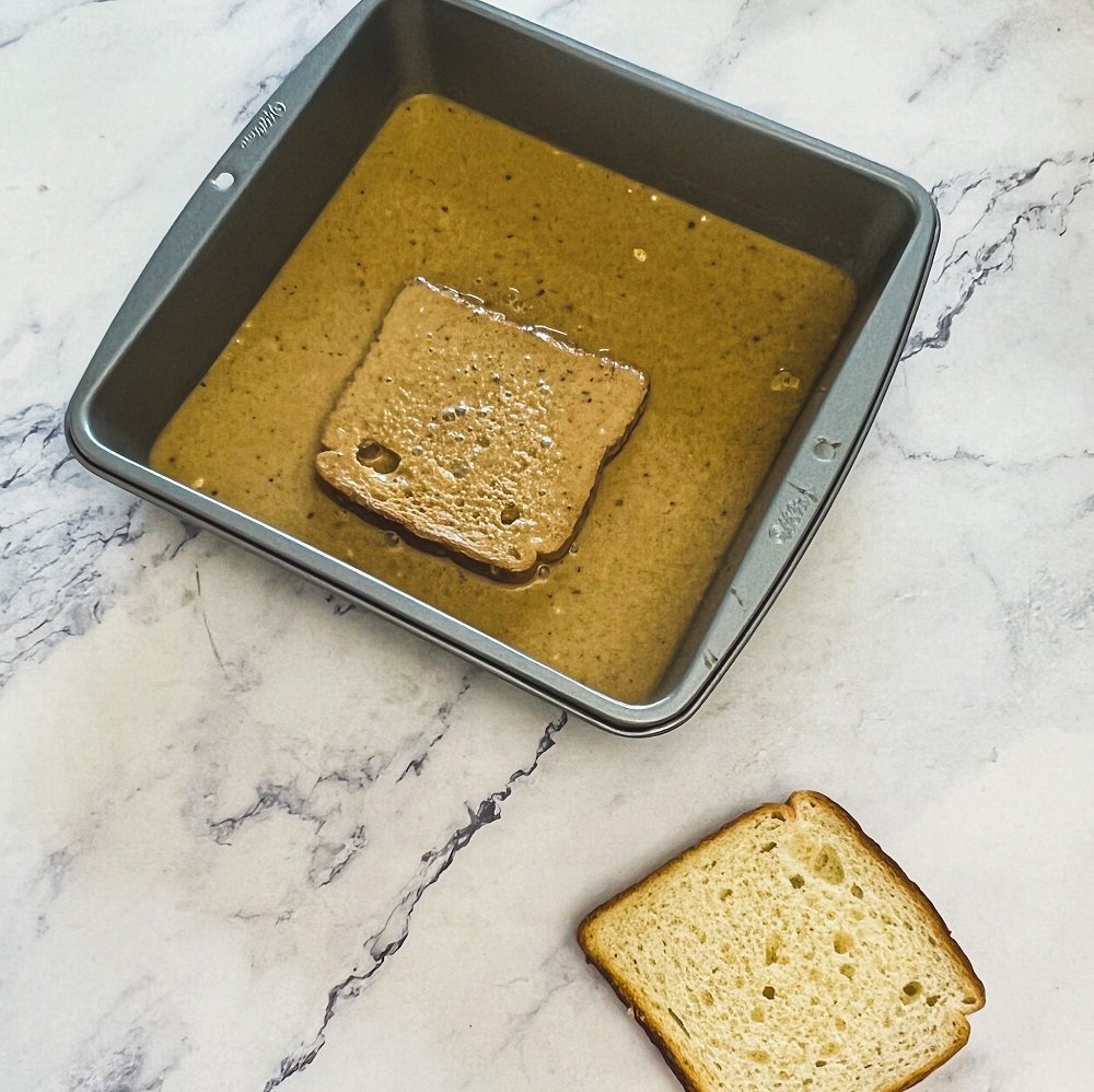 French toast bread in egg