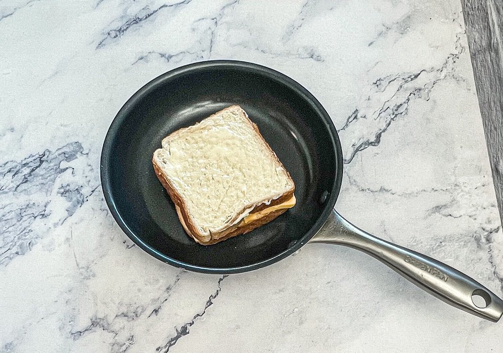 Sandwich in pan