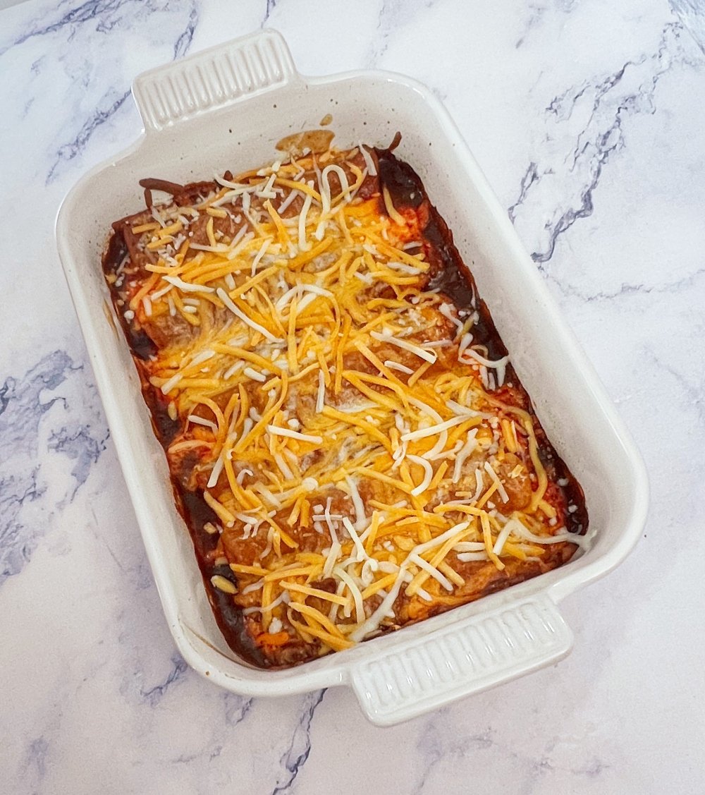 enchiladas out of the oven