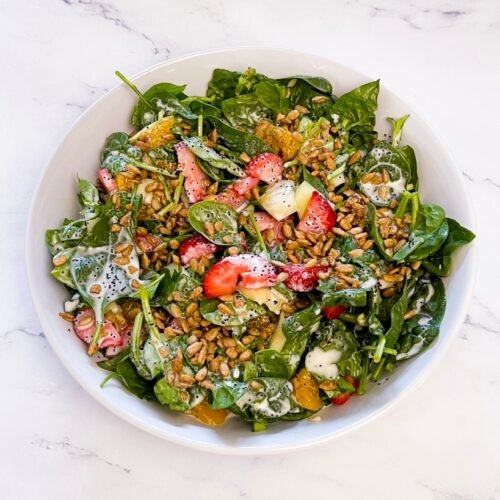 Strawberry spinach salad