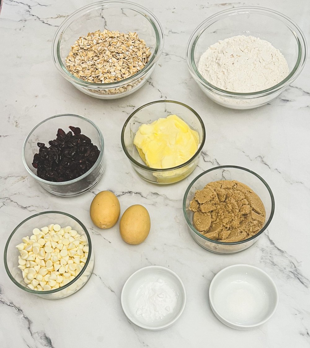 Cranberry white chocolate cookie ingredients