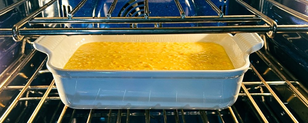 corn casserole in oven