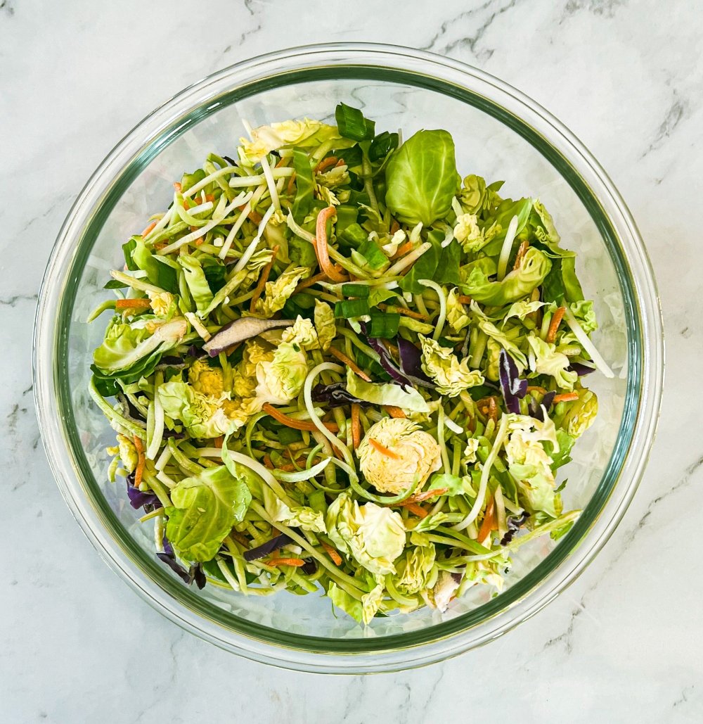 Cabbage and brussels in a bowl