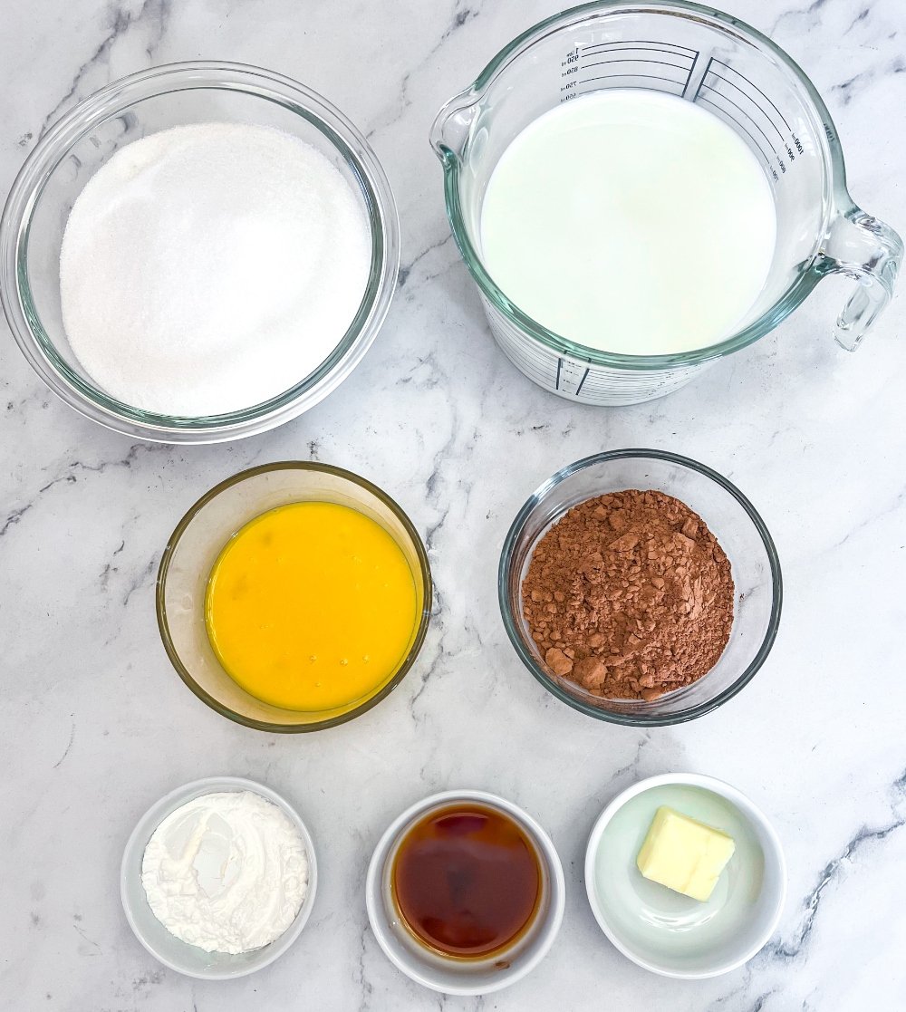 Chocolate pudding ingredients