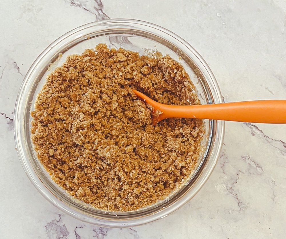 Mixing graham cracker crust