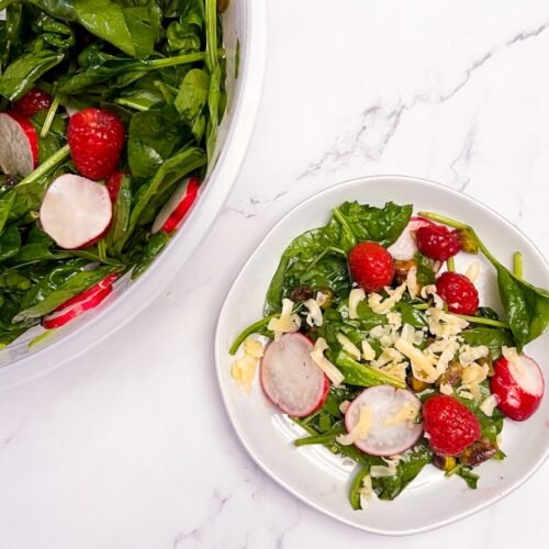 Spinach Salad with Raspberry Vinaigrette