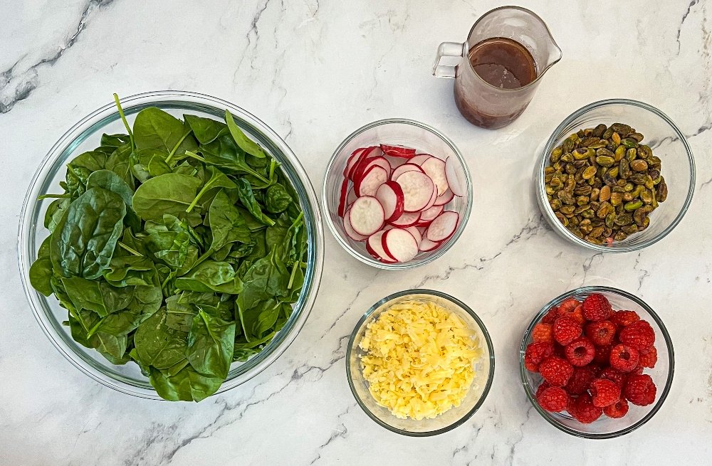 Spinach Salad with Raspberry Vinaigrette Ingredients