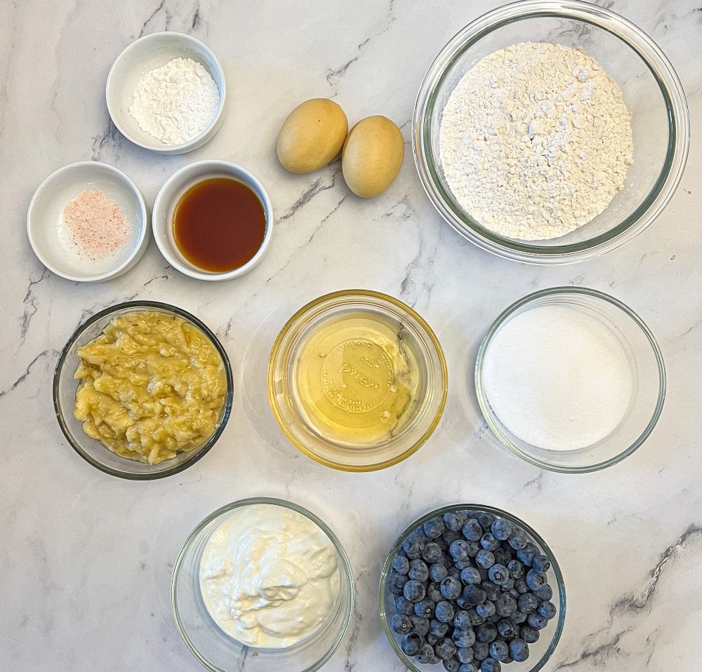 Blueberry Banana Bread Ingredients