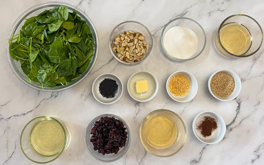 Cranberry Spinach Salad Ingredients