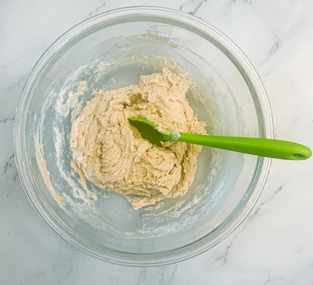 Mixing shortcake dough