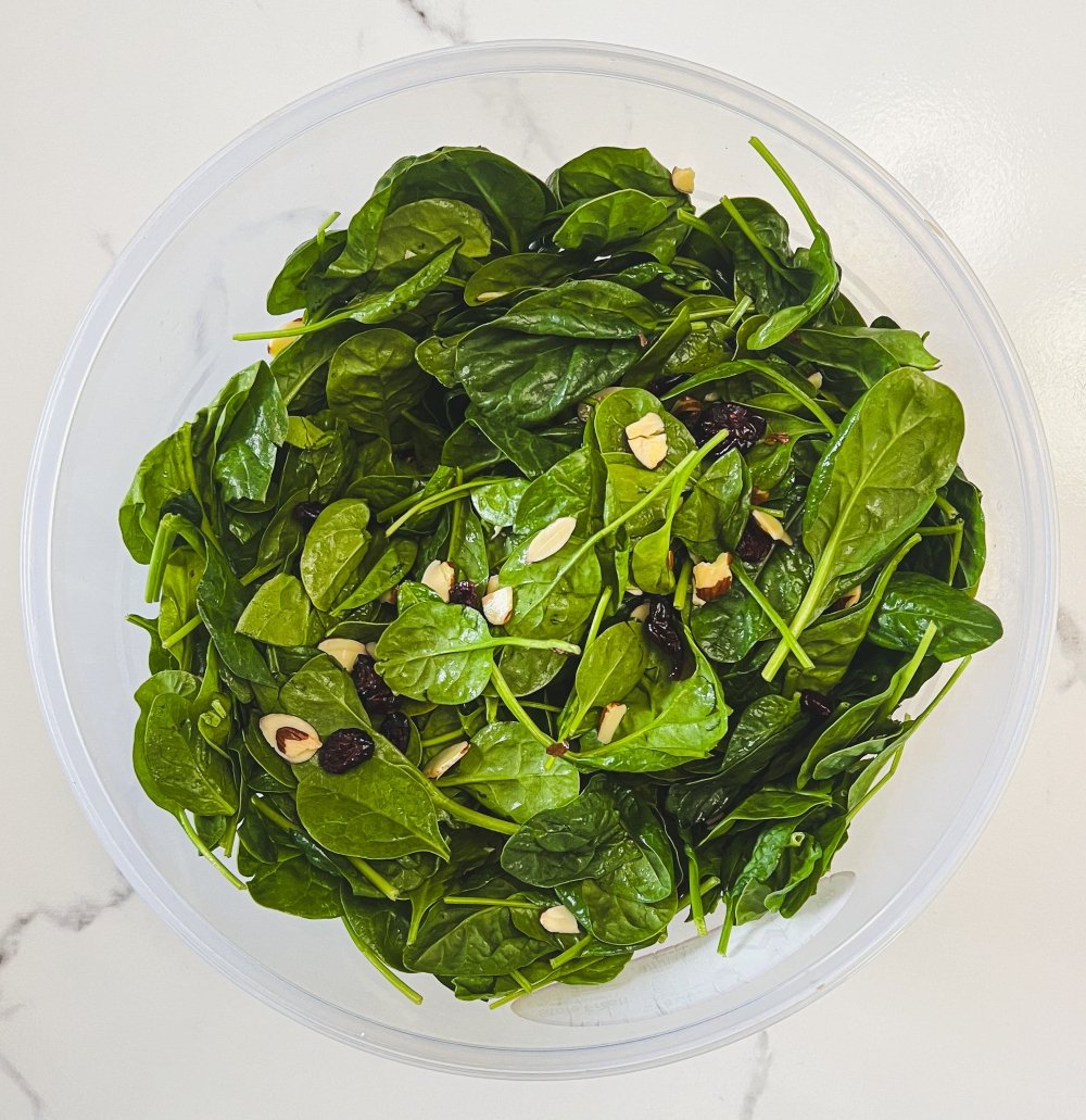 Spinach with Almonds and Cranberries