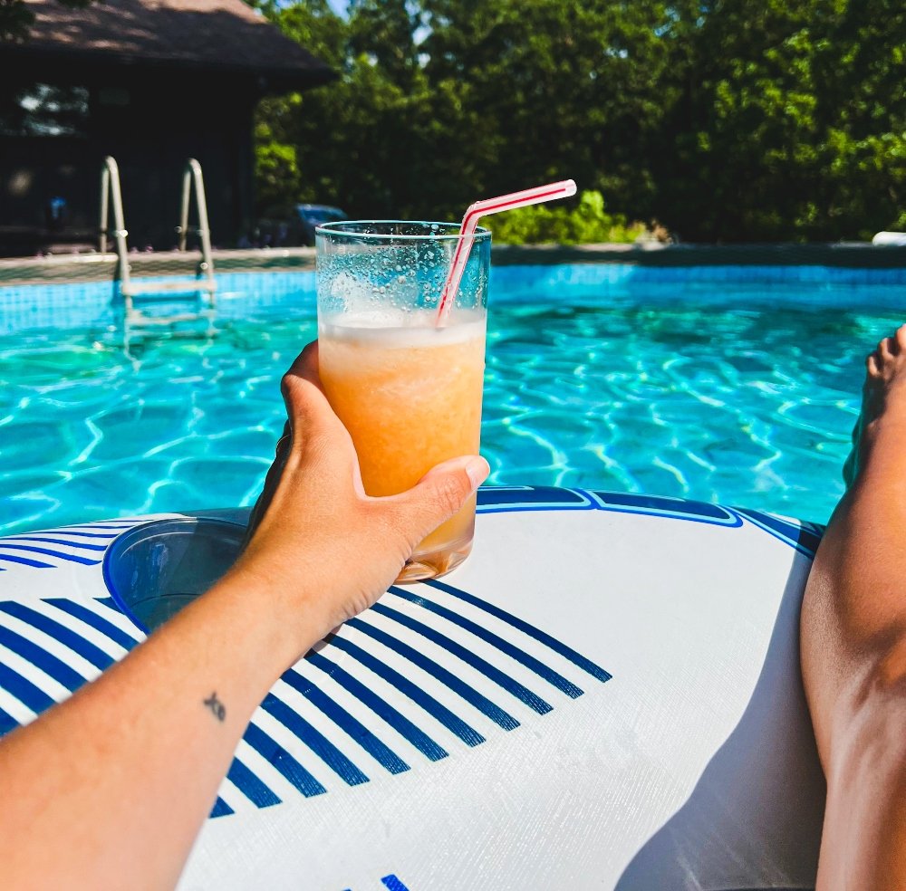 Agua Fresca in the pool