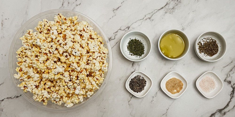 Mediterranean Spiced Popcorn Ingredients