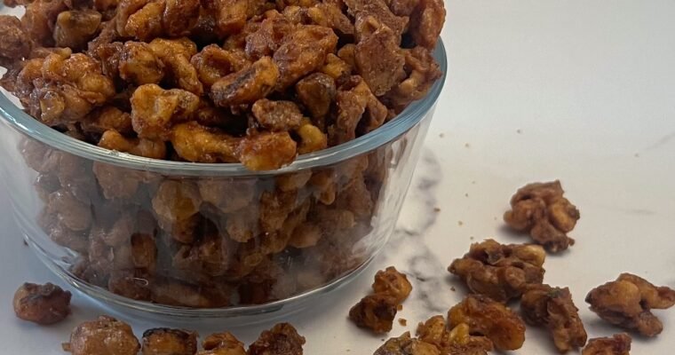 Apple Pie Spiced Glazed Walnuts