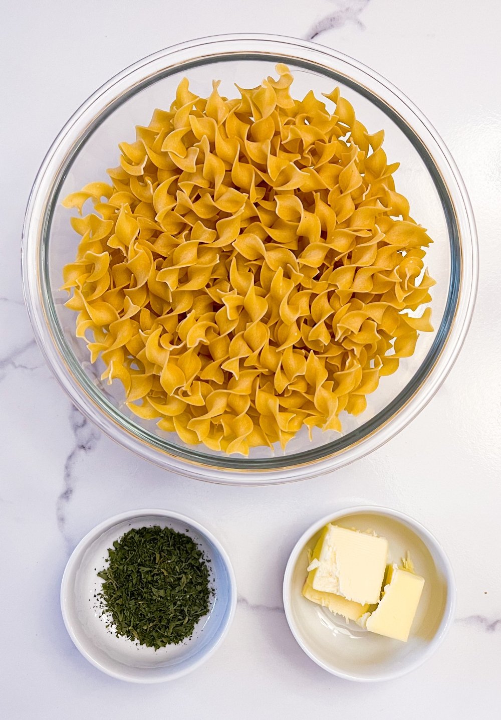 Egg Noodles with butter and parsley