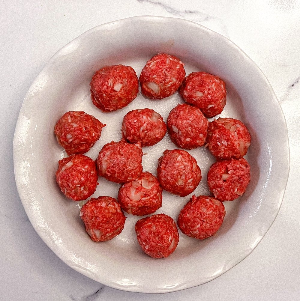 Meatballs in baking pan