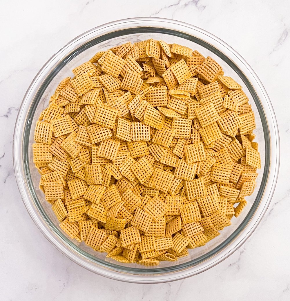 Corn Chex cereal in bowl