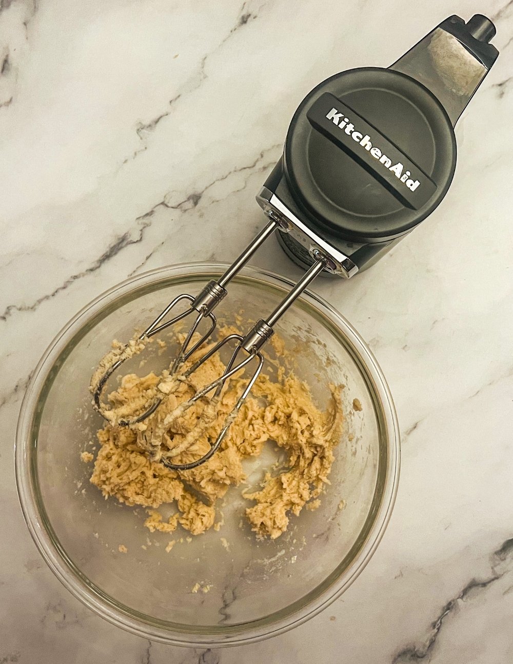 Mixing cracker ingredients in bowl