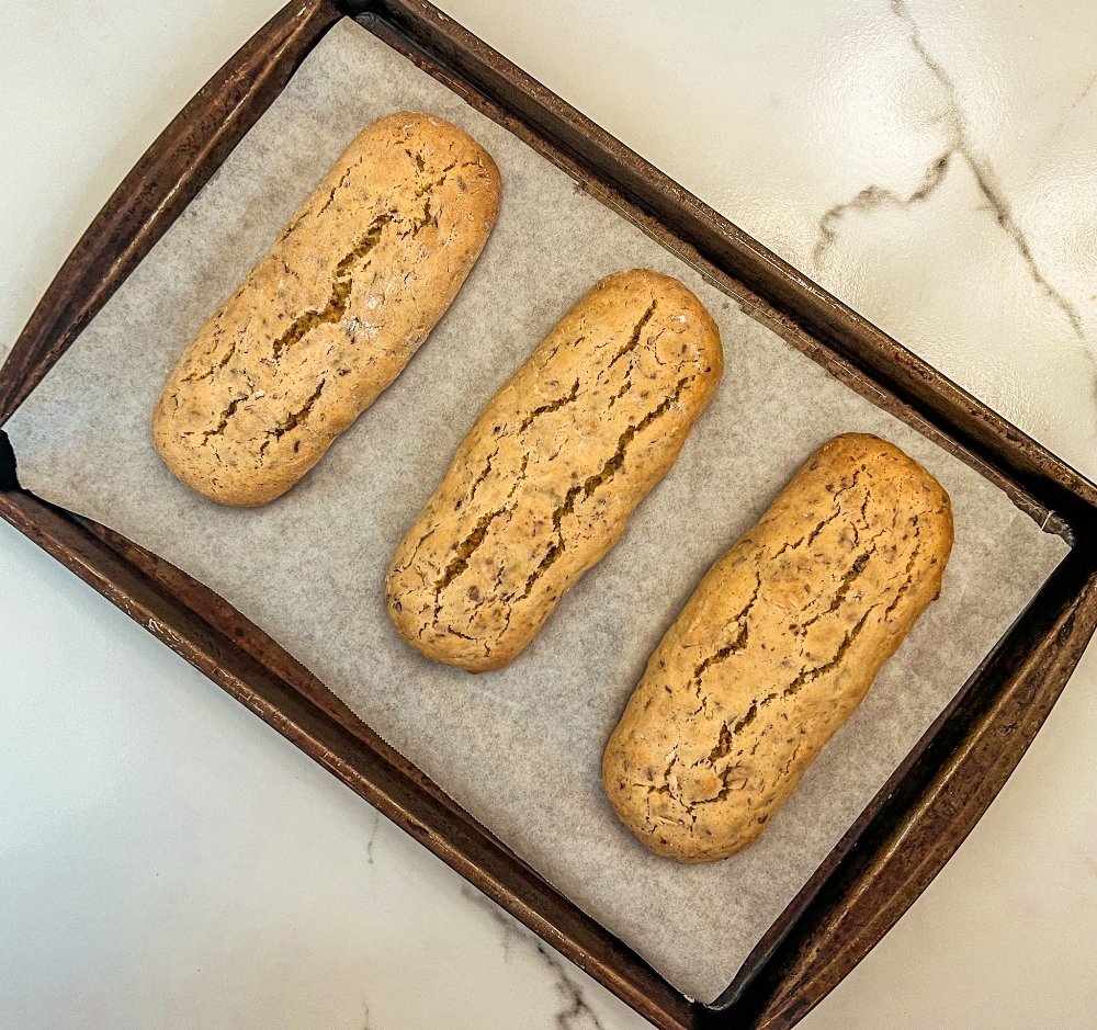 cooling biscotti after first bake