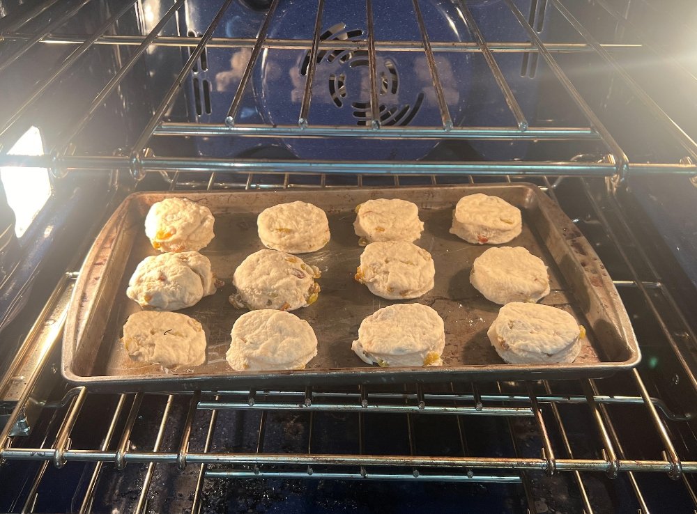 Baking raisin biscuits