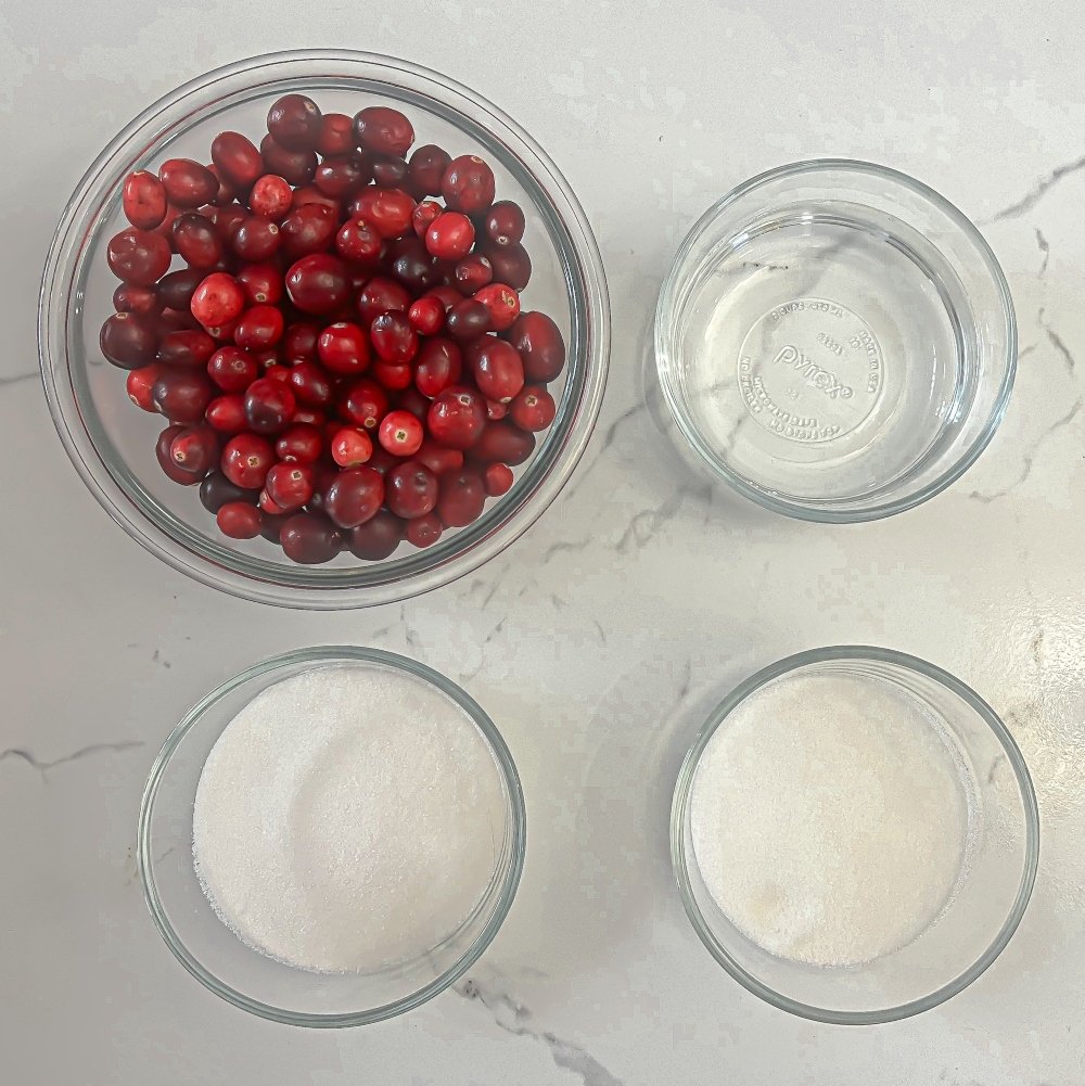 Sugared Cranberry Ingredients