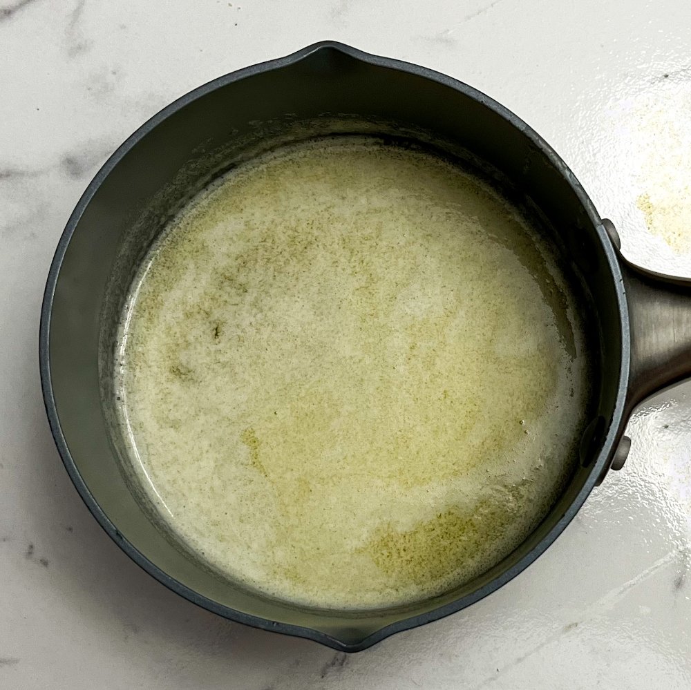 Melting butter in saucepan