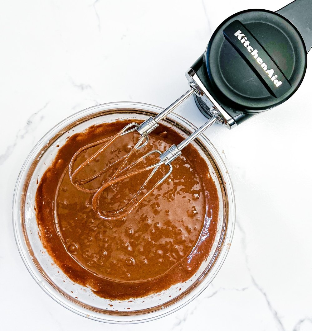 Mixing in cocoa powder